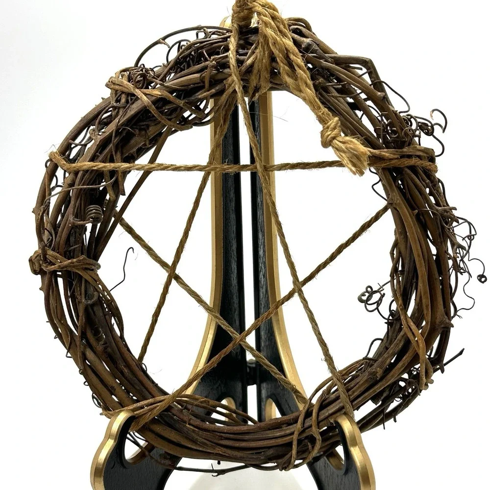 Rustic‎ Grapevine Pentagram Wreath 7